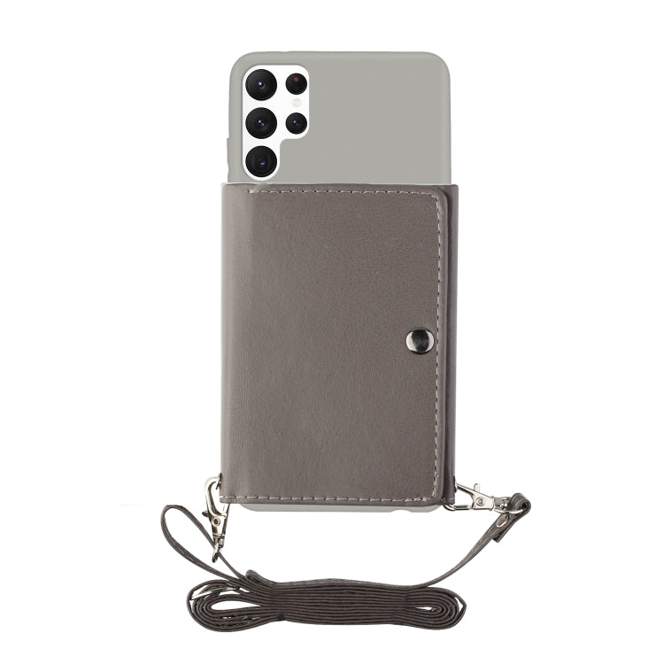 For Samsung Galaxy S22 Ultra 5G Crossbody Lanyard Wallet Card Bag Phone Case