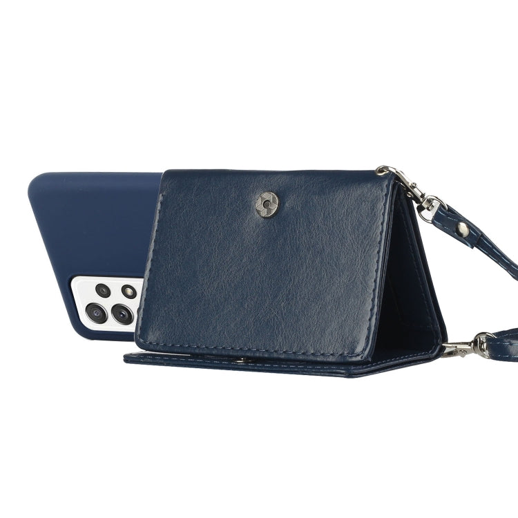 For Samsung Galaxy A73 5G Crossbody Lanyard Wallet Card Bag Phone Case
