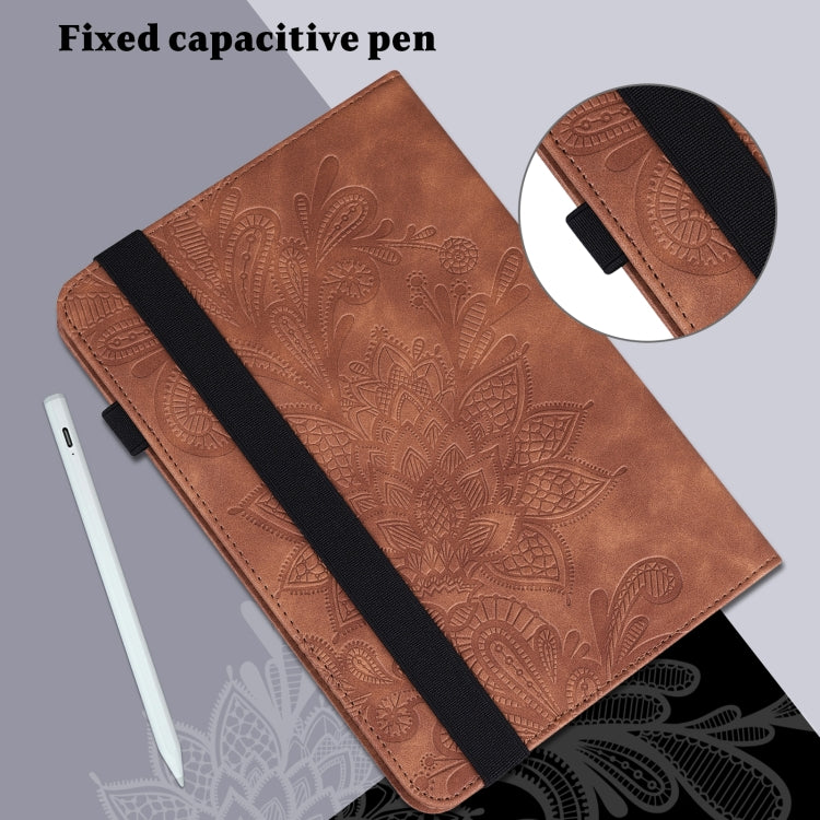 Lace Flower Embossing Pattern Leather Tablet Case For Lenovo Tab K10