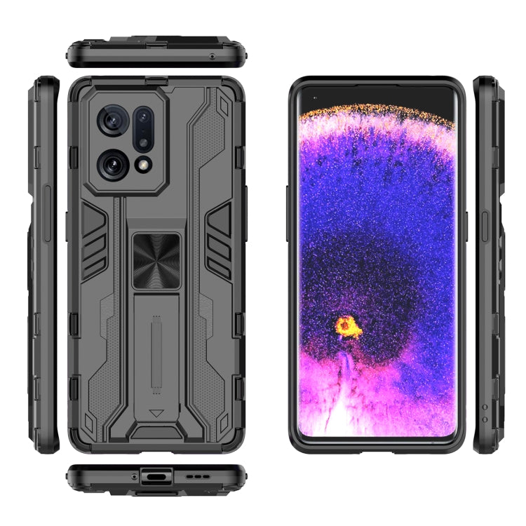 For OPPO Find X5 Supersonic PC + TPU Shock-proof Protective Phone Case with Holder