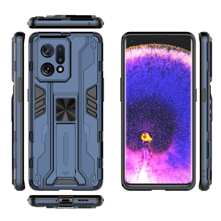 For OPPO Find X5 Supersonic PC + TPU Shock-proof Protective Phone Case with Holder