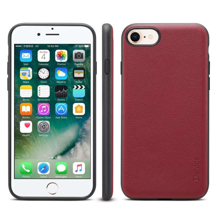 For iPhone 7 / 8 Denior V7 Luxury Car Cowhide Leather Ultrathin Protective Case