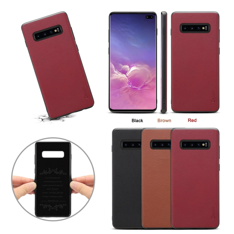 For Galaxy S10 Plus Denior V7 Luxury Car Cowhide Leather Ultrathin Protective Case