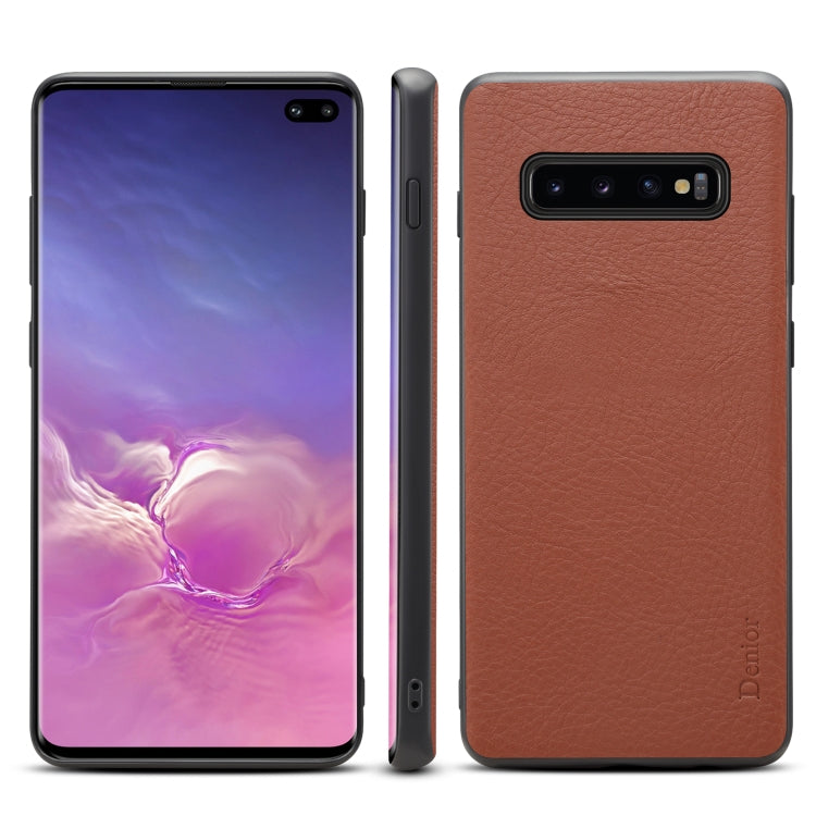 For Galaxy S10 Plus Denior V7 Luxury Car Cowhide Leather Ultrathin Protective Case
