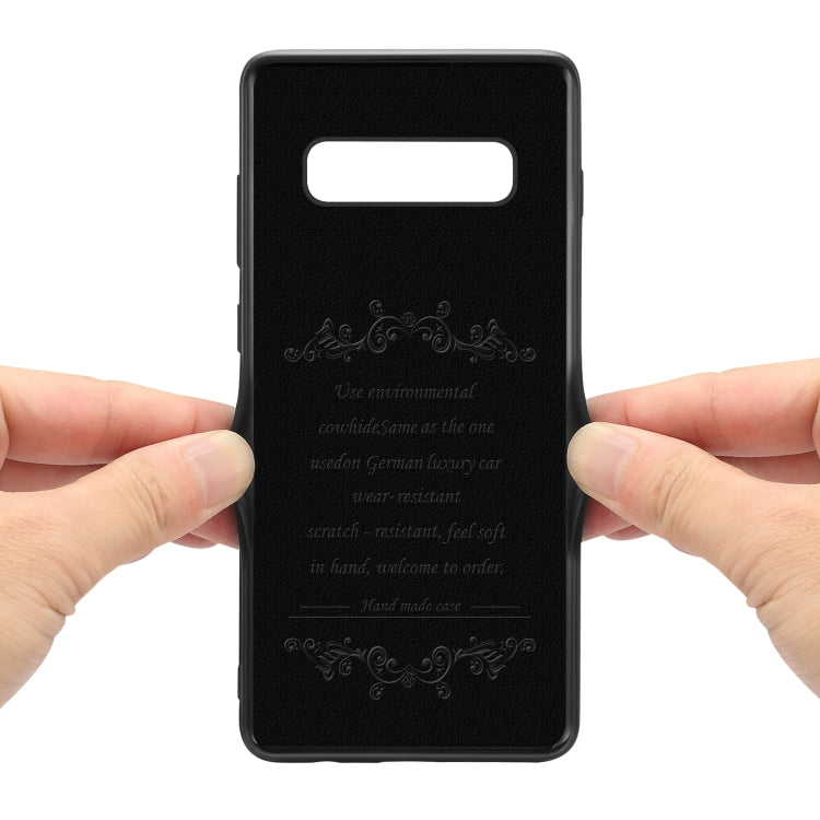 For Galaxy S10 Plus Denior V7 Luxury Car Cowhide Leather Ultrathin Protective Case