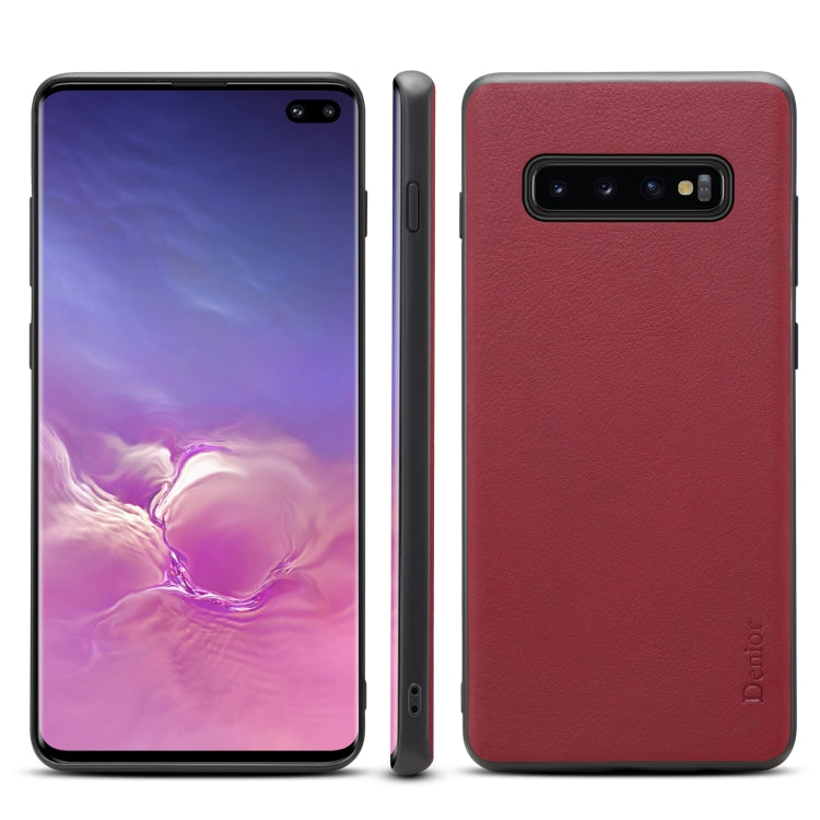 For Galaxy S10 Denior V7 Luxury Car Cowhide Leather Ultrathin Protective Case