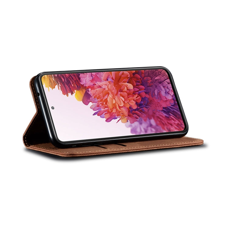 For Samsung Galaxy S20 FE 5G & 4G / S20 Fan Edition / S20 Lite / S20 FE 2022 Denim Texture Casual Style Leather Phone Case