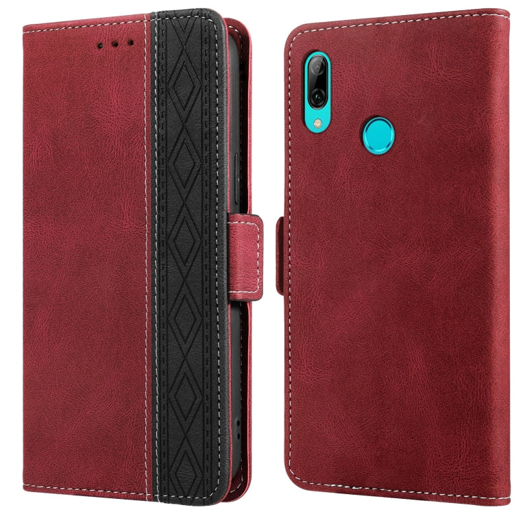 For Huawei P smart 2019 Stitching Side-Magnetic RFID Leather Phone Case