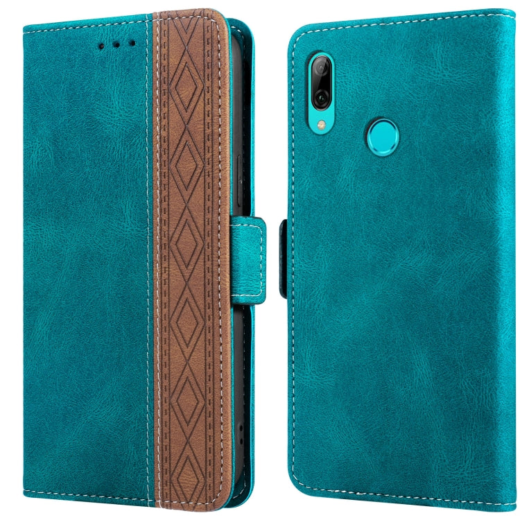 For Huawei P smart 2019 Stitching Side-Magnetic RFID Leather Phone Case