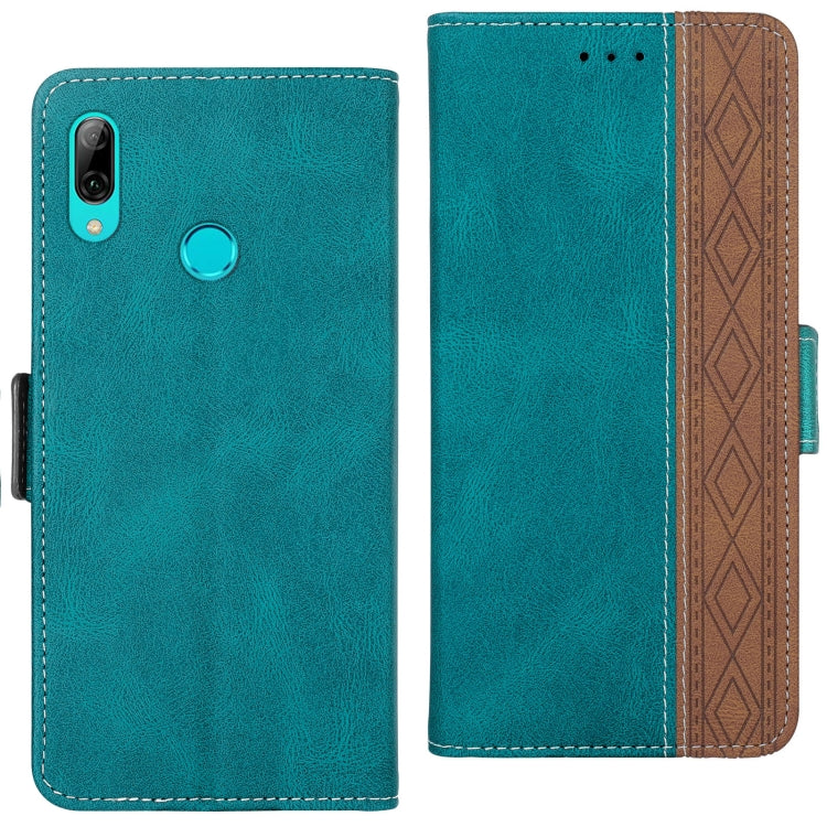 For Huawei P smart 2019 Stitching Side-Magnetic RFID Leather Phone Case