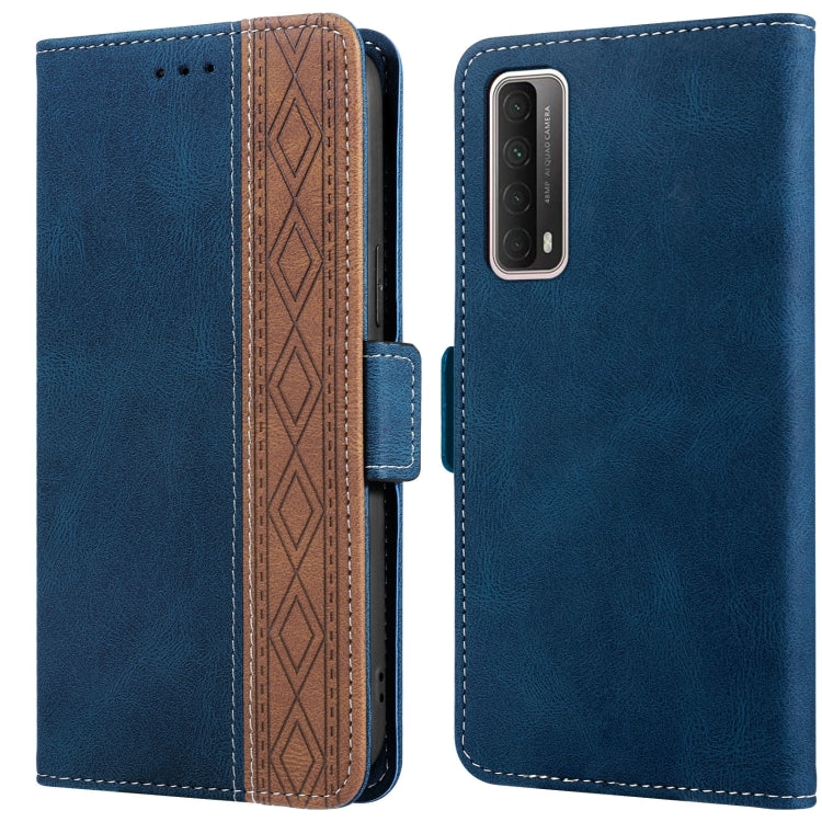 For Huawei P smart 2021 Stitching Side-Magnetic RFID Leather Phone Case