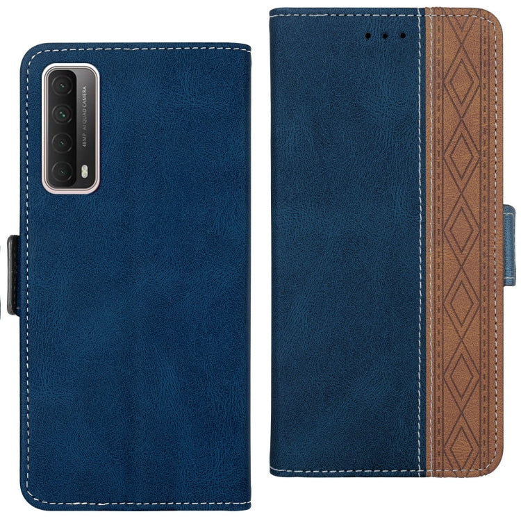 For Huawei P smart 2021 Stitching Side-Magnetic RFID Leather Phone Case