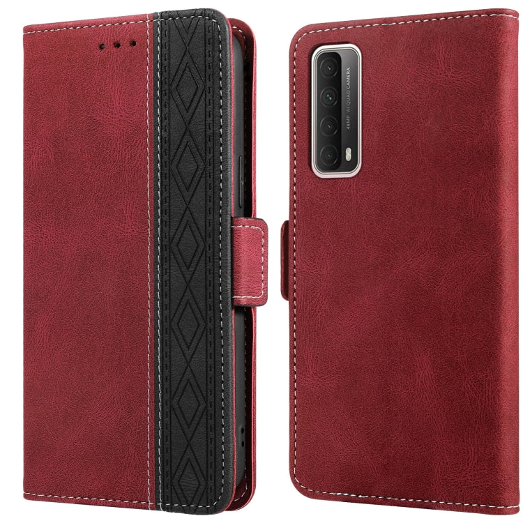 For Huawei P smart 2021 Stitching Side-Magnetic RFID Leather Phone Case