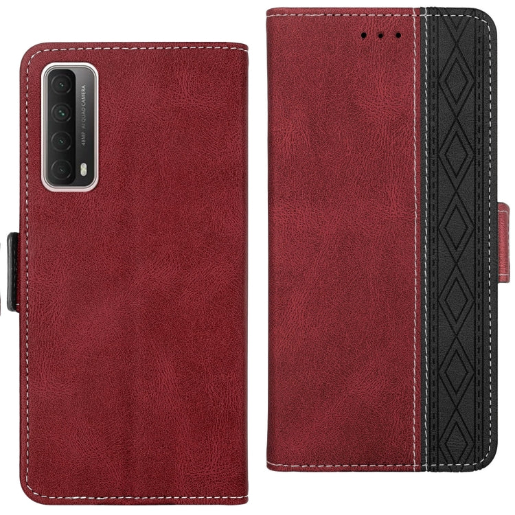 For Huawei P smart 2021 Stitching Side-Magnetic RFID Leather Phone Case