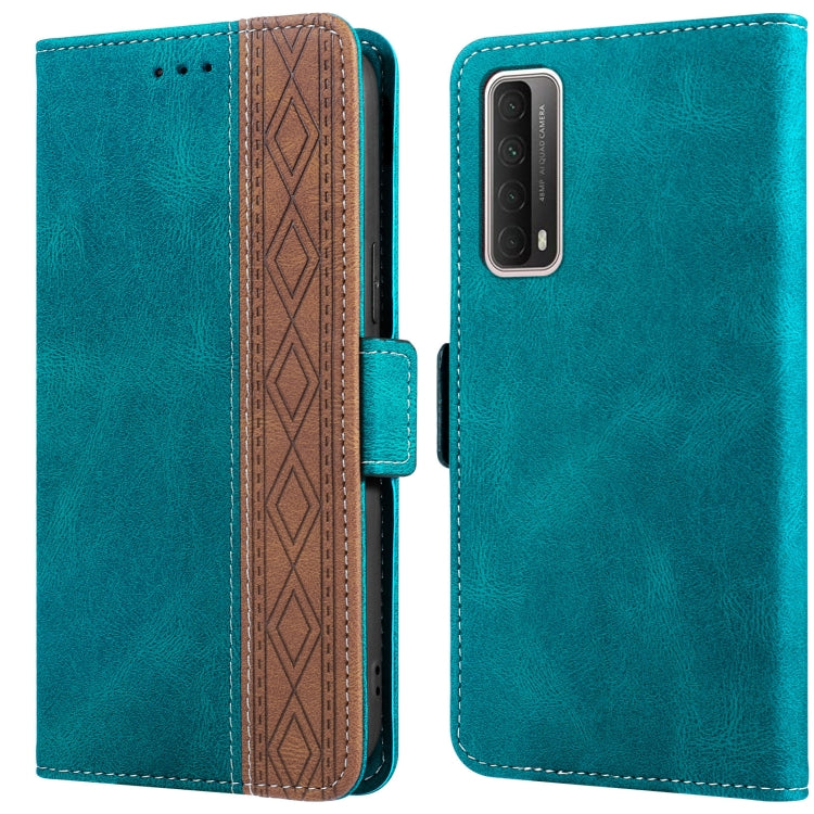 For Huawei P smart 2021 Stitching Side-Magnetic RFID Leather Phone Case