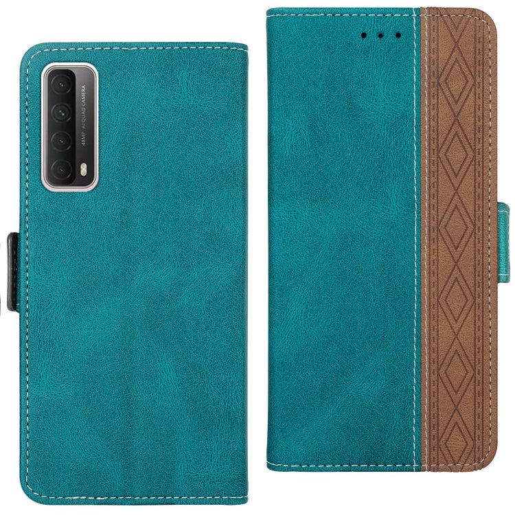 For Huawei P smart 2021 Stitching Side-Magnetic RFID Leather Phone Case