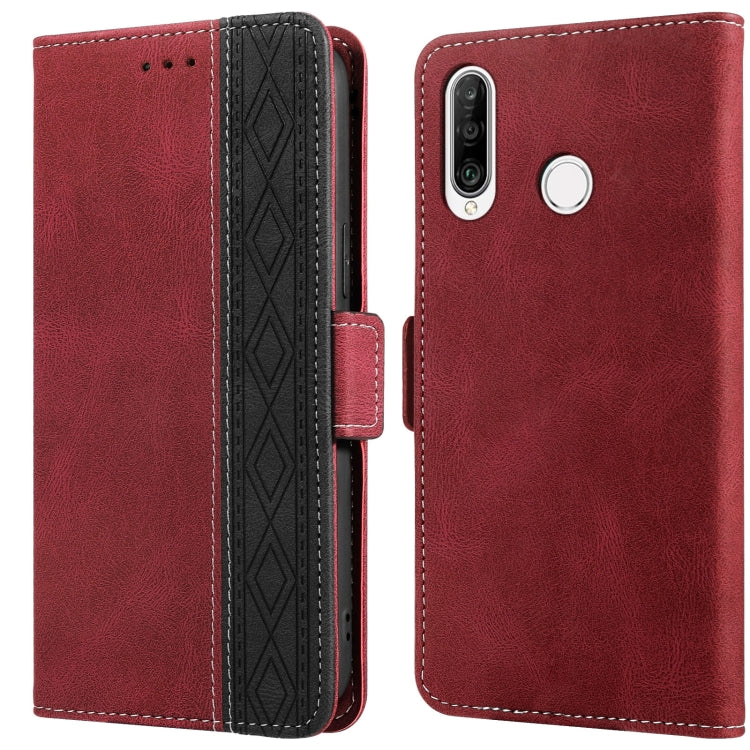 For Huawei P30 Lite Stitching Side-Magnetic RFID Leather Phone Case
