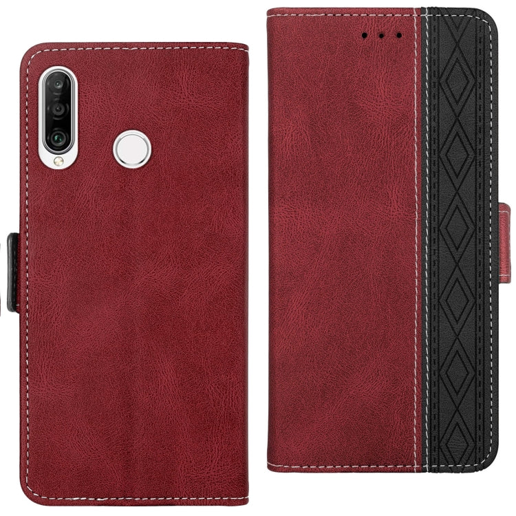For Huawei P30 Lite Stitching Side-Magnetic RFID Leather Phone Case