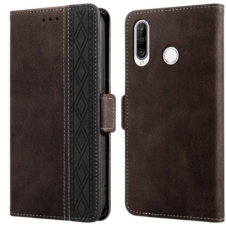 For Huawei P30 Lite Stitching Side-Magnetic RFID Leather Phone Case