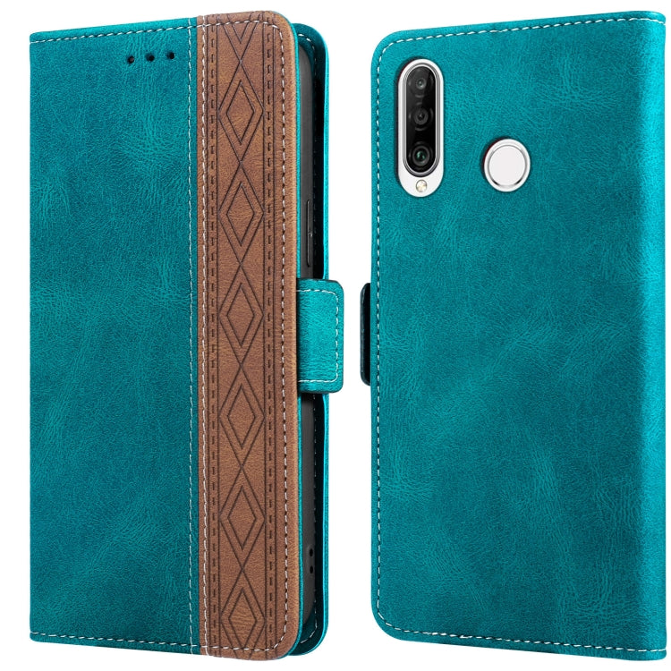 For Huawei P30 Lite Stitching Side-Magnetic RFID Leather Phone Case