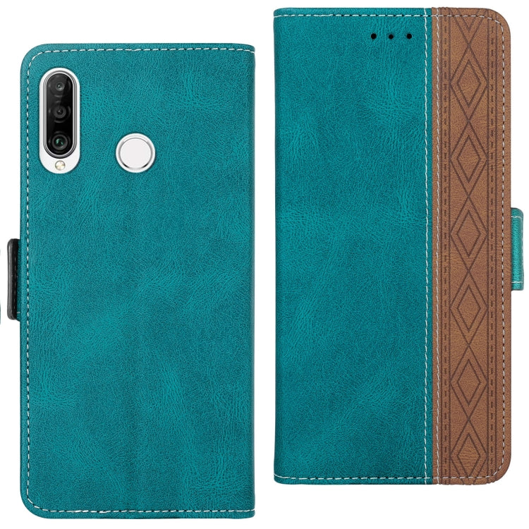 For Huawei P30 Lite Stitching Side-Magnetic RFID Leather Phone Case