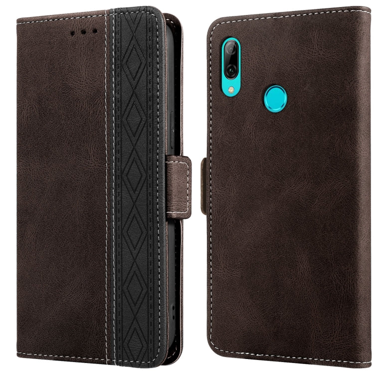 For Huawei Y6 2019 Stitching Side-Magnetic RFID Leather Phone Case