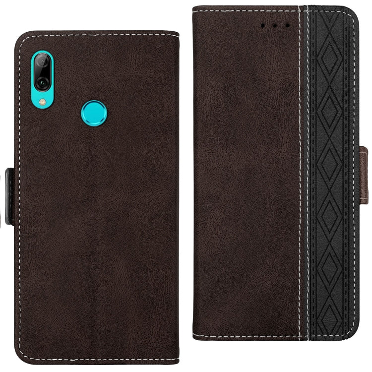 For Huawei Y7 2019 Stitching Side-Magnetic RFID Leather Phone Case