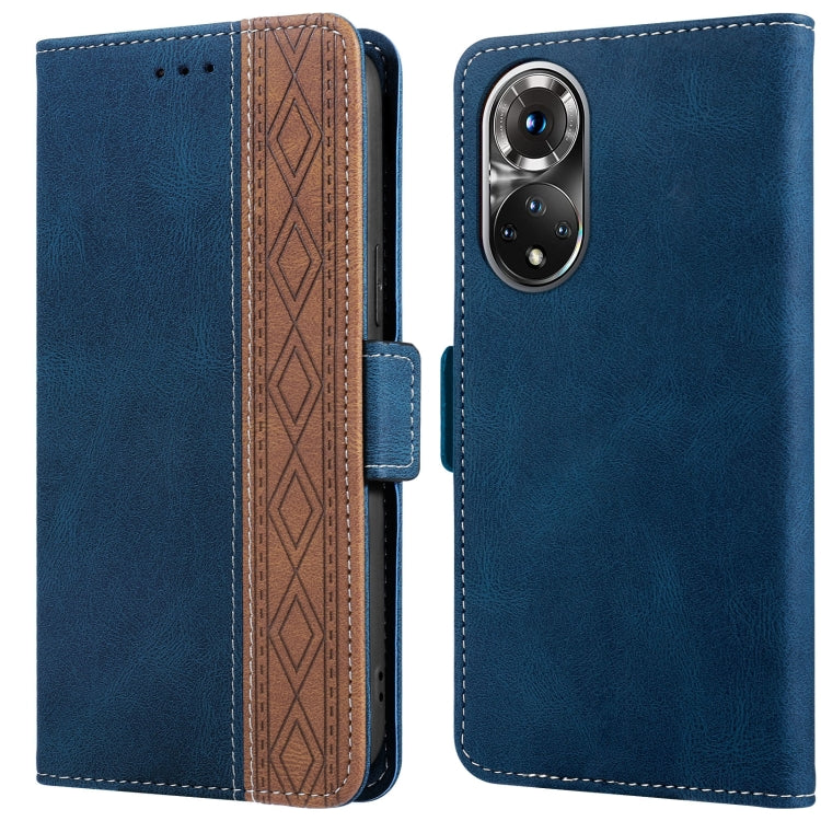 For Honor 50 Stitching Side-Magnetic RFID Leather Phone Case