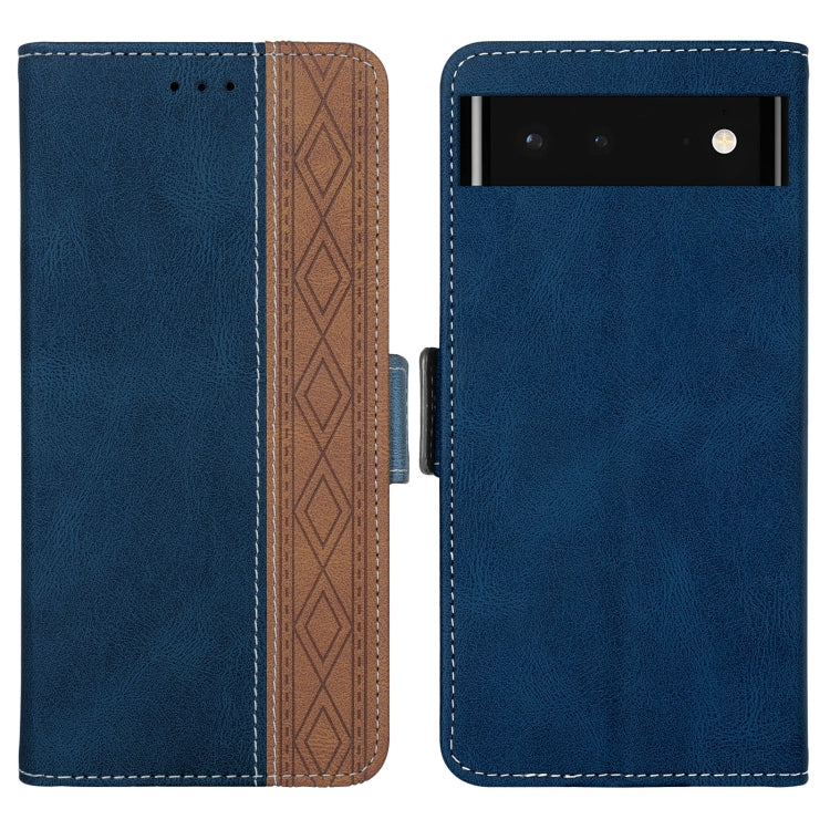 For Google Pixel 6 Stitching Side-Magnetic RFID Leather Phone Case
