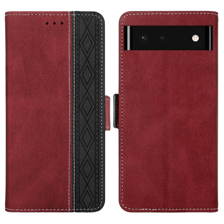 For Google Pixel 6 Stitching Side-Magnetic RFID Leather Phone Case
