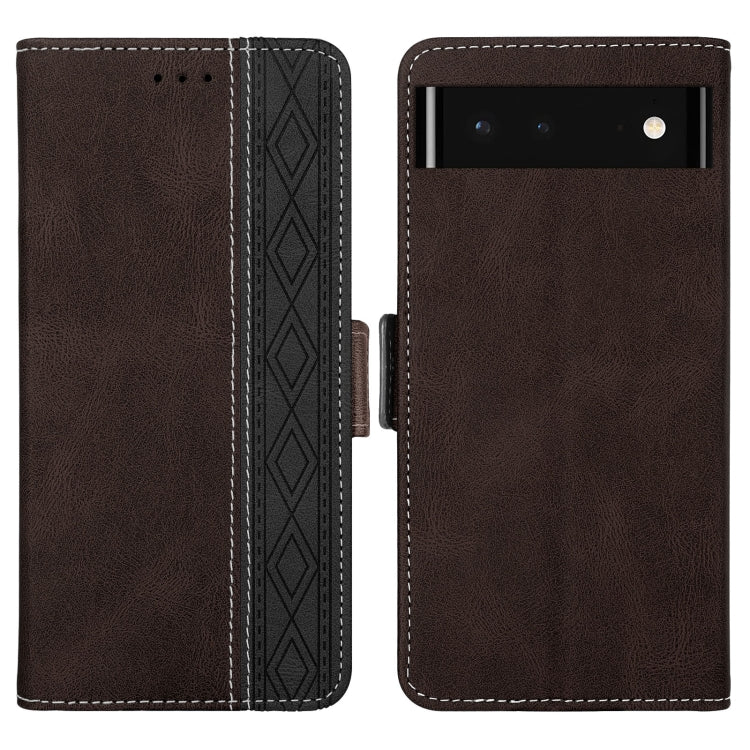 For Google Pixel 6 Stitching Side-Magnetic RFID Leather Phone Case