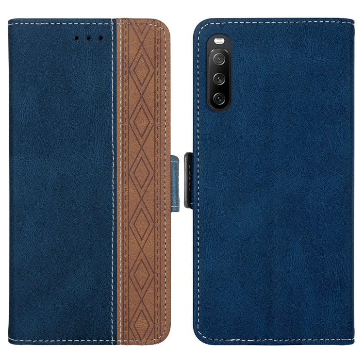 For Sony Xperia 10 III Stitching Side-Magnetic RFID Leather Phone Case
