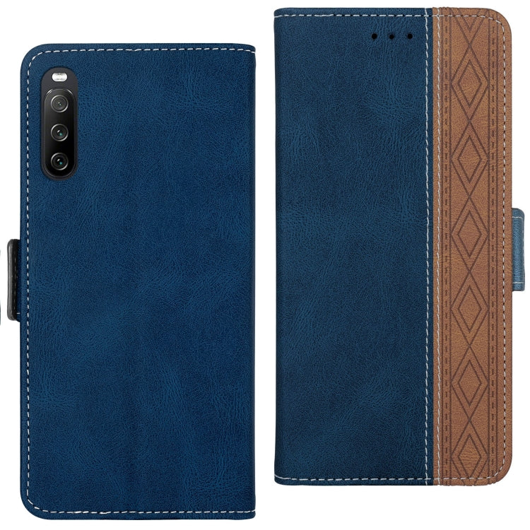 For Sony Xperia 10 III Stitching Side-Magnetic RFID Leather Phone Case