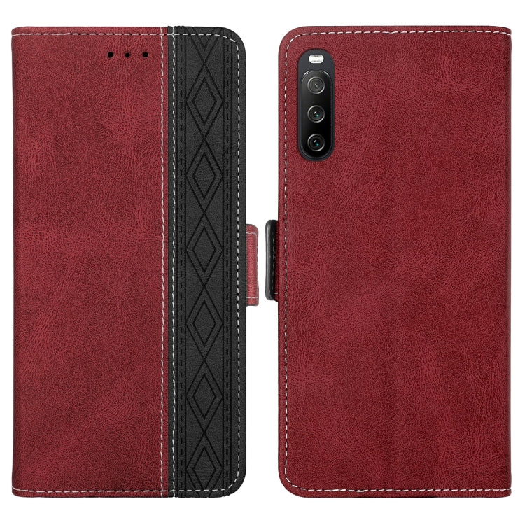 For Sony Xperia 10 III Stitching Side-Magnetic RFID Leather Phone Case