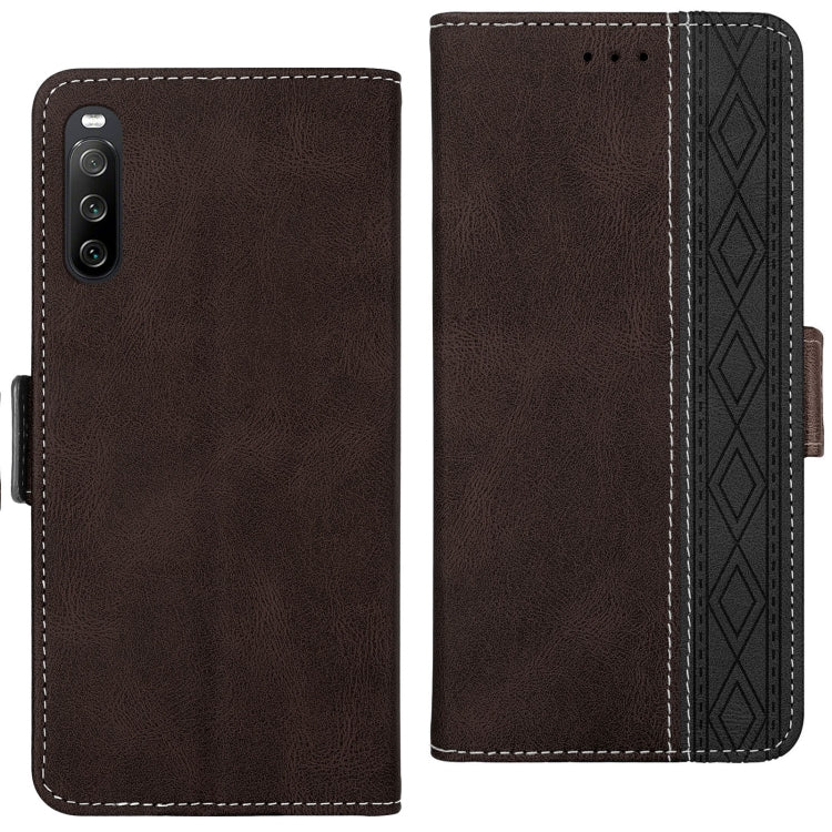 For Sony Xperia 10 III Stitching Side-Magnetic RFID Leather Phone Case