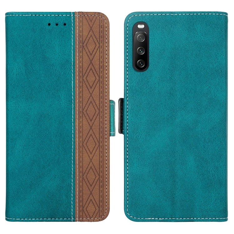 For Sony Xperia 10 III Stitching Side-Magnetic RFID Leather Phone Case