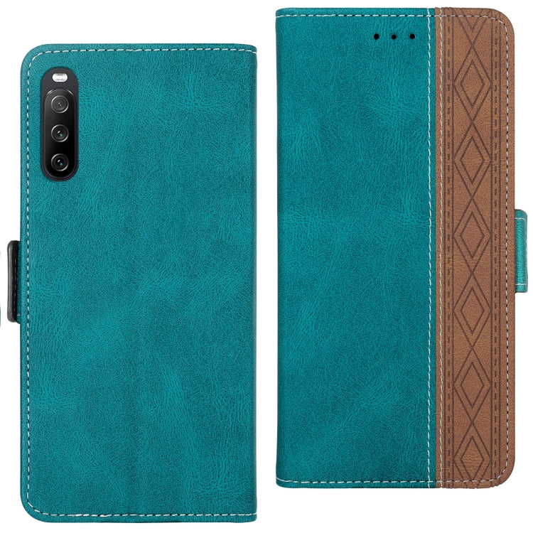 For Sony Xperia 10 III Stitching Side-Magnetic RFID Leather Phone Case