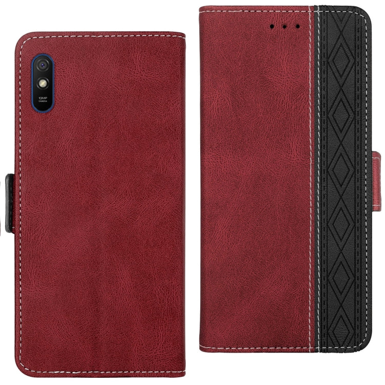 For Xiaomi Redmi 9A Stitching Side-Magnetic RFID Leather Phone Case
