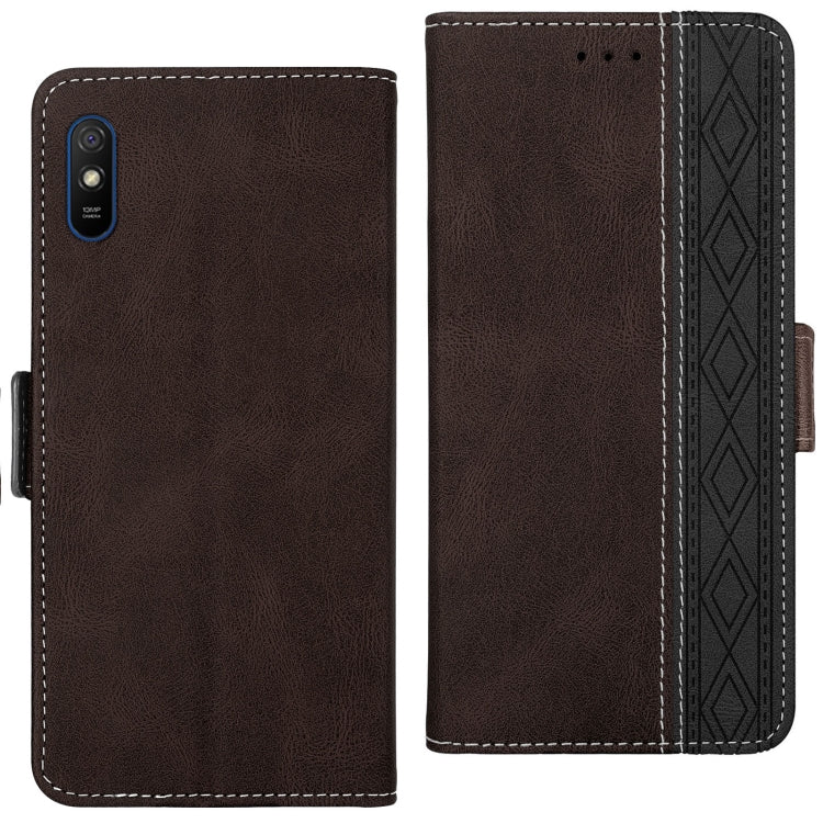 For Xiaomi Redmi 9A Stitching Side-Magnetic RFID Leather Phone Case