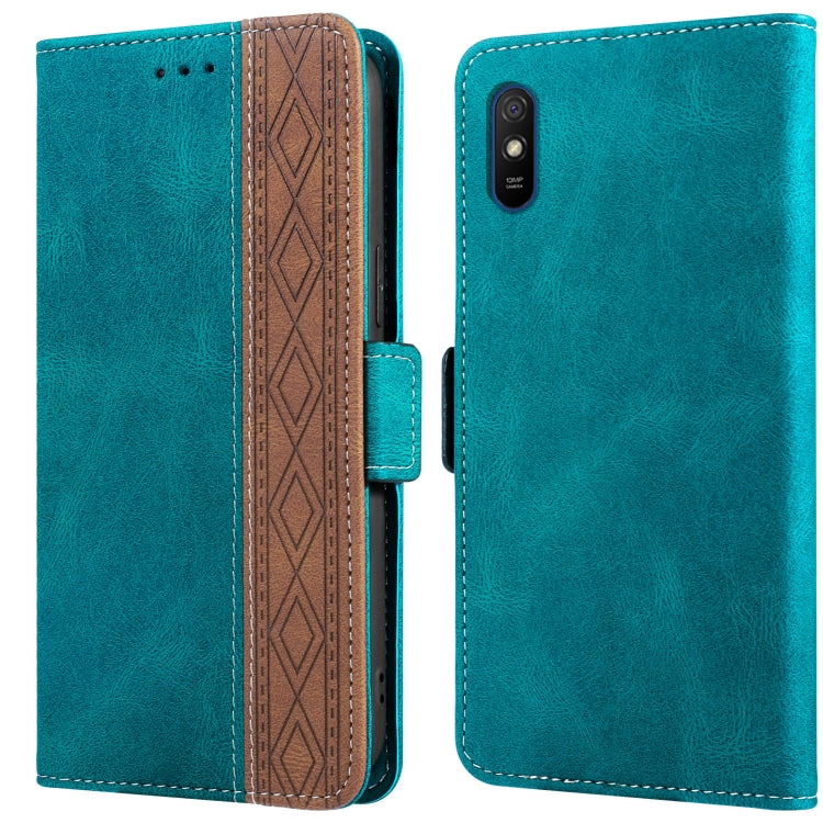 For Xiaomi Redmi 9A Stitching Side-Magnetic RFID Leather Phone Case
