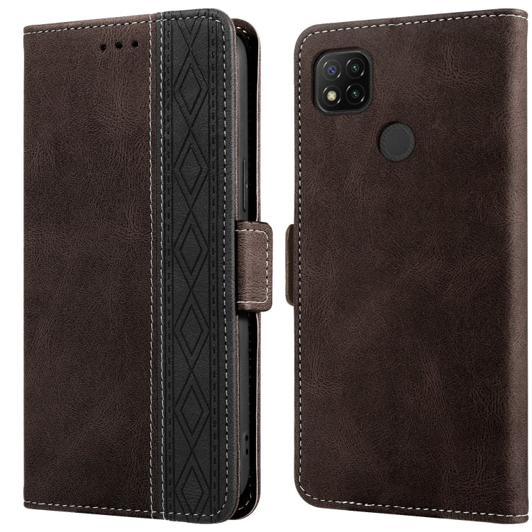For Xiaomi Redmi 9C Stitching Side-Magnetic RFID Leather Phone Case