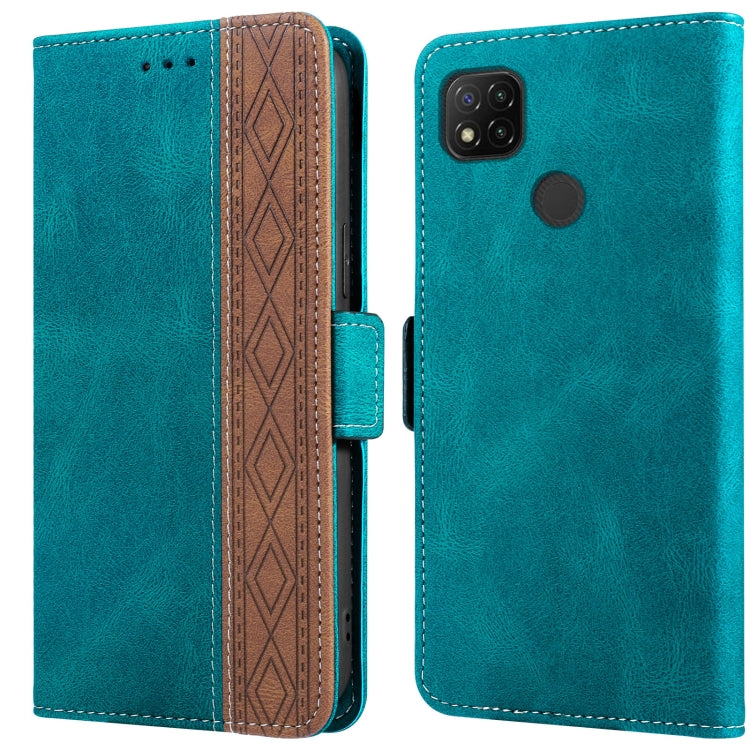 For Xiaomi Redmi 9C Stitching Side-Magnetic RFID Leather Phone Case