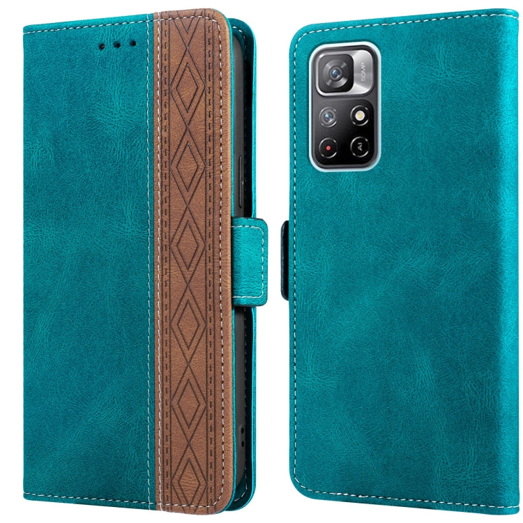 For Xiaomi Redmi Note 11 Stitching Side-Magnetic RFID Leather Phone Case