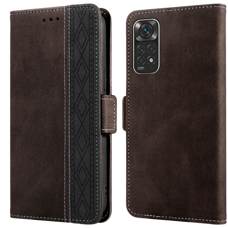For Xiaomi Redmi Note 11 International Stitching Side-Magnetic RFID Leather Phone Case