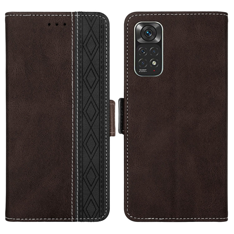 For Xiaomi Redmi Note 11 International Stitching Side-Magnetic RFID Leather Phone Case