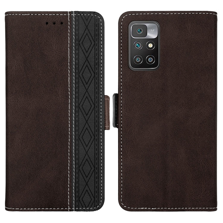 For Xiaomi Redmi 10 4G Stitching Side-Magnetic RFID Leather Phone Case