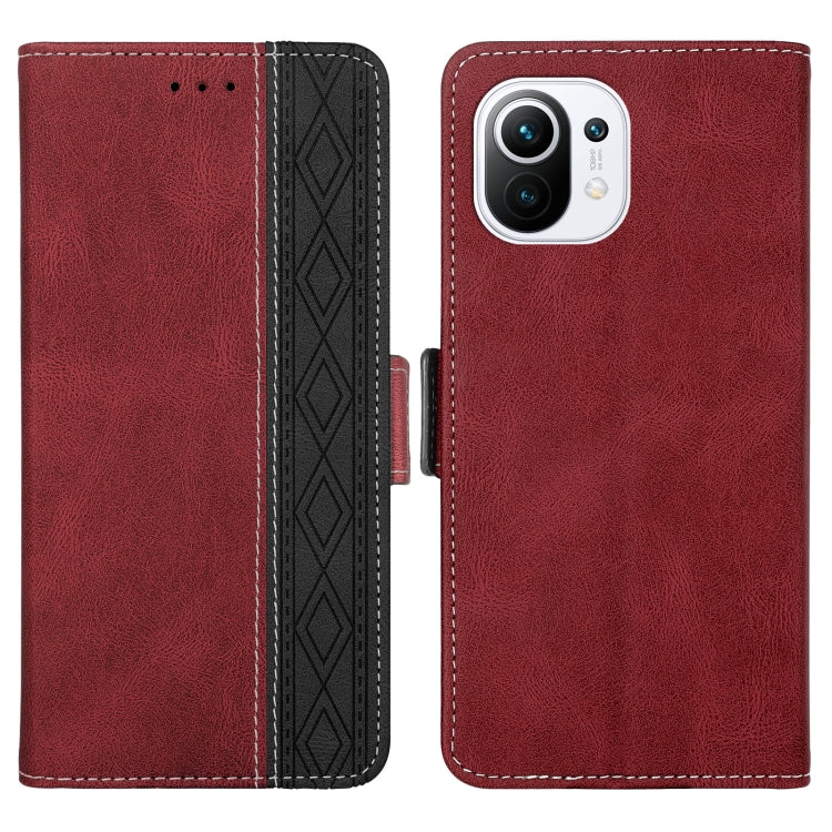For Xiaomi Mi 11 Lite Stitching Side-Magnetic RFID Leather Phone Case