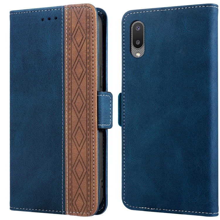 For Samsung Galaxy A02 Stitching Side-Magnetic RFID Leather Phone Case