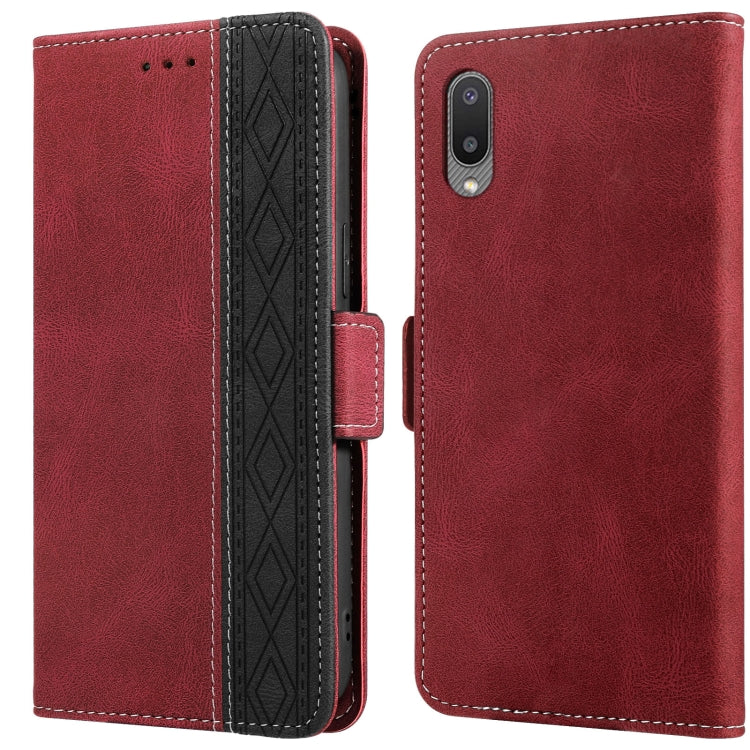 For Samsung Galaxy A02 Stitching Side-Magnetic RFID Leather Phone Case