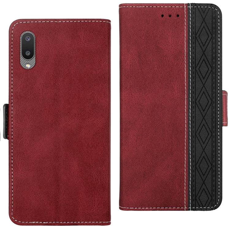 For Samsung Galaxy A02 Stitching Side-Magnetic RFID Leather Phone Case